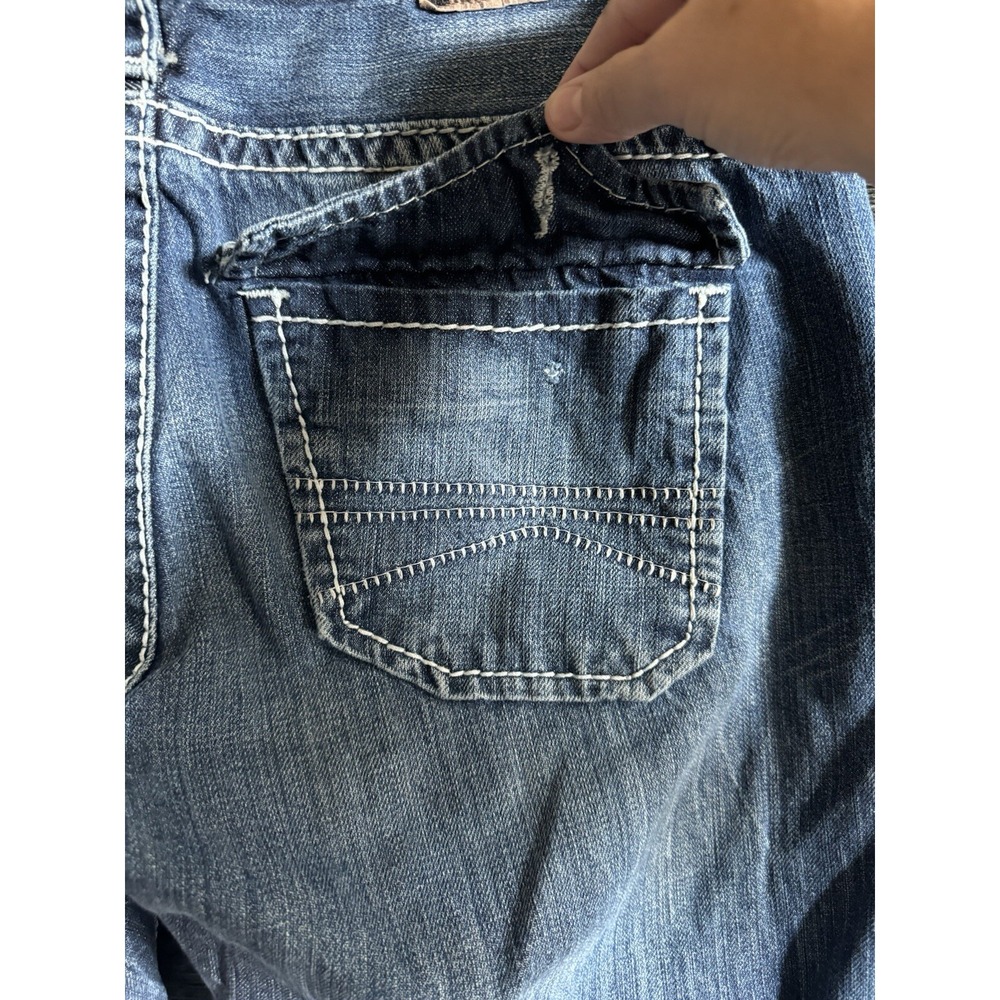 Express Mens 34x31 Jeans Classic Low Rise Boot Cut Kingston Denim *see Note* - Picture 12 of 16